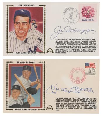 Lot #1090 Mickey Mantle and Joe DiMaggio (2) Signed Covers - Image 1