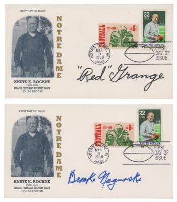 Lot #1081 Red Grange and Bronko Nagurski Signed Covers - Image 1