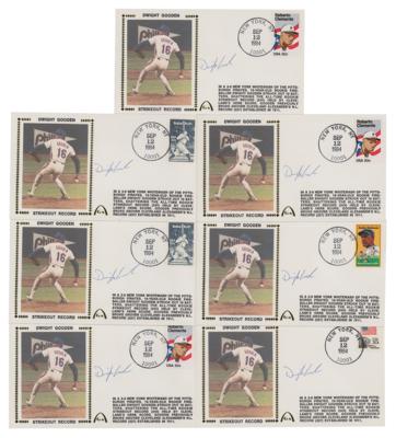 Lot #1076 Bob Feller, Herb Score, and Dwight Gooden (6) Signed Gateway Covers - Image 2