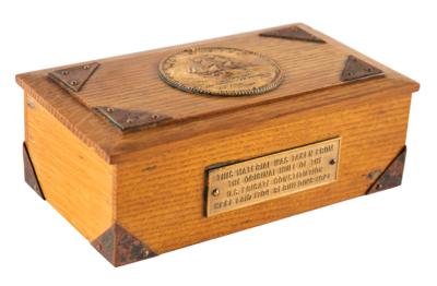 Lot #511 USS Constitution: 1927 Restoration Hull Wood Display Box