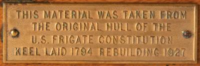 Lot #511 USS Constitution: 1927 Restoration Hull Wood Display Box - Image 4