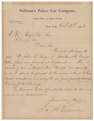 Lot #462 George Pullman Letter Signed - Image 1