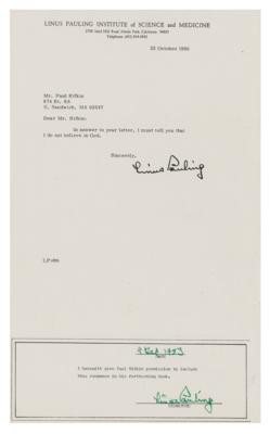 Lot #308 Linus Pauling Signed Permission Slip