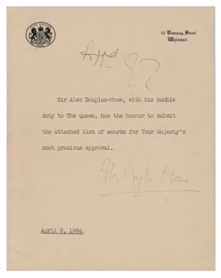 Lot #320 Queen Elizabeth II and Alec Douglas-Home Document Signed