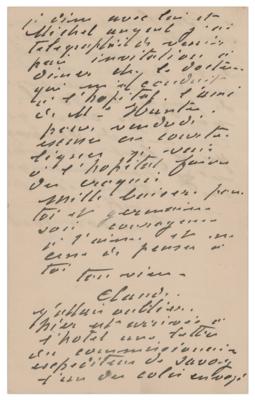 Lot #716 Claude Monet Autograph Letter Signed - Image 2