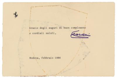 Lot #1077 Enzo Ferrari Typed Letter Signed - Image 1