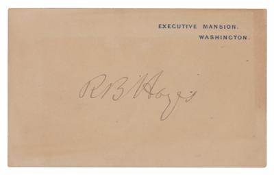 Lot #150 Rutherford B. Hayes Signed Executive Mansion Card - Image 1