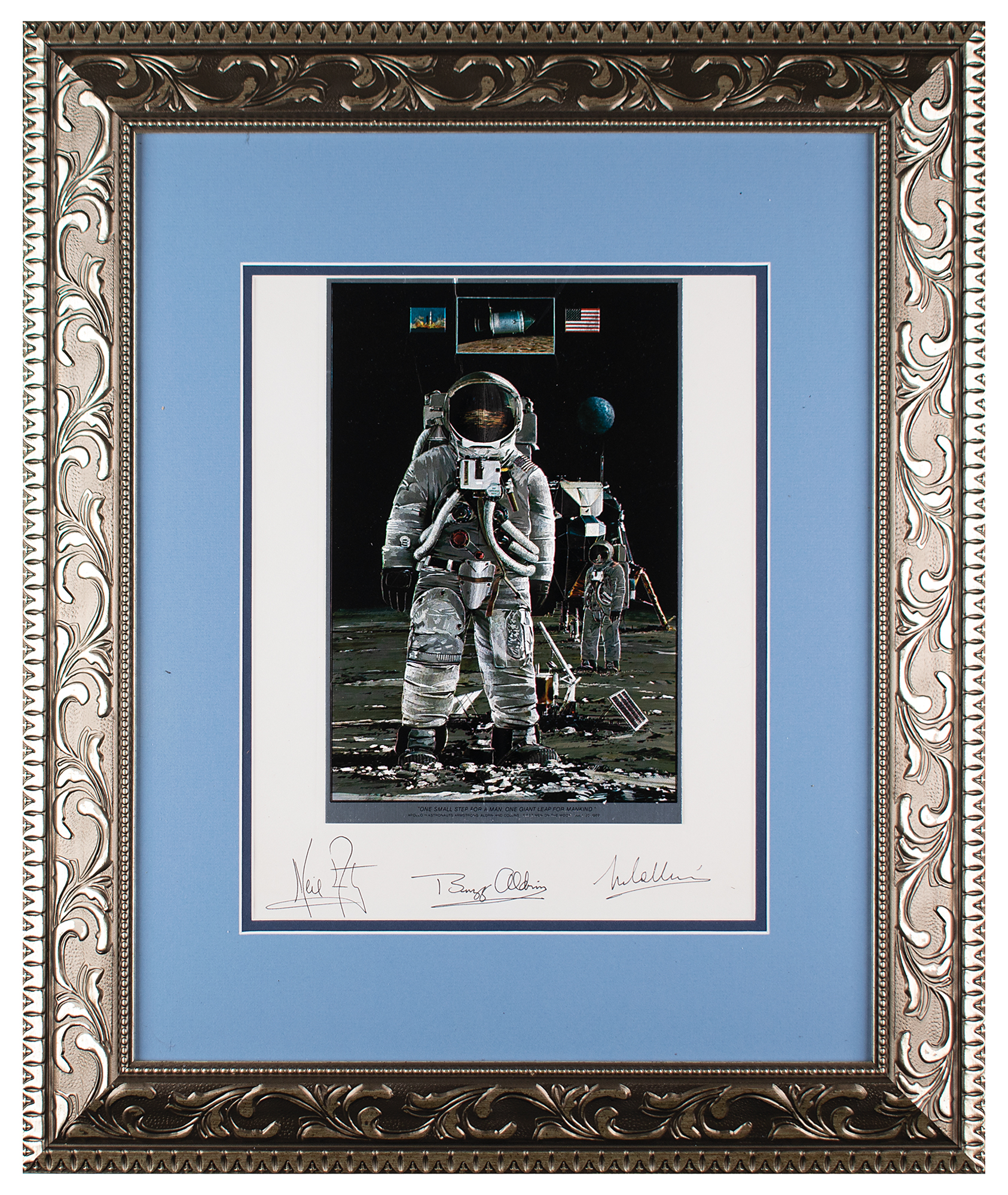 Lot #629 Apollo 11 Signed Foil Etching