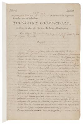 Lot #315 Toussaint Louverture Letter Signed - Image 1
