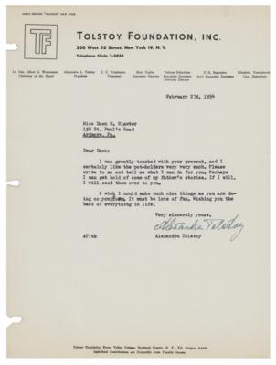 Lot #830 Alexandra Tolstoy Typed Letter Signed - Image 1