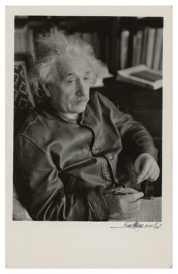 Lot #371 Albert Einstein Photograph Signed by Lotte Jacobi - Image 1