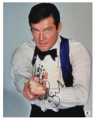 Lot #1005 Roger Moore Signed Oversized Photograph