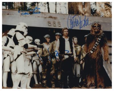 Lot #1022 Star Wars: Fisher, Ford, and Mayhew Signed Photograph