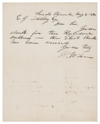 Lot #495 Henry Wilson Autograph Letter Signed