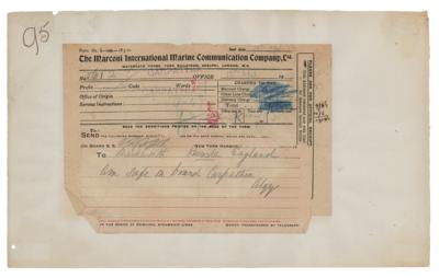 Lot #322 Titanic: Harold Cottam and Algernon Barkworth (2) Marconigrams - Image 2