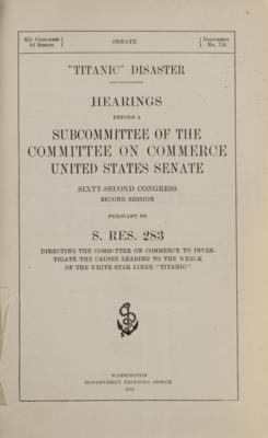 Lot #323 Titanic Disaster Senate Hearings Book - Image 2