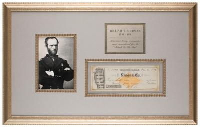 Lot #608 William T. Sherman Signed Check