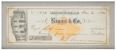 Lot #608 William T. Sherman Signed Check - Image 2