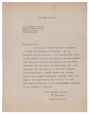 Lot #302 Albert Einstein Typed Letter Signed - Image 1
