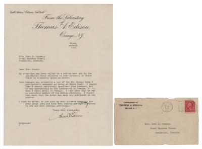 Lot #297 Thomas Edison Typed Letter Signed