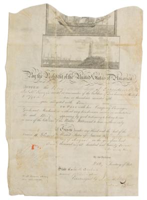 Lot #82 John Quincy Adams and Henry Clay Document Signed as President and Secretary of State - Image 1