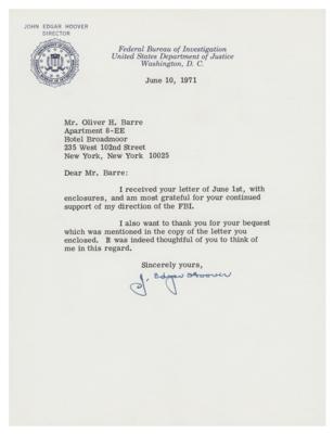 Lot #400 J. Edgar Hoover Typed Letter Signed - Image 1