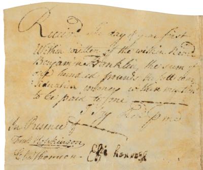 Lot #245 Benjamin Franklin: Francis Hopkinson and Charles Thomson Document Signed - Image 5