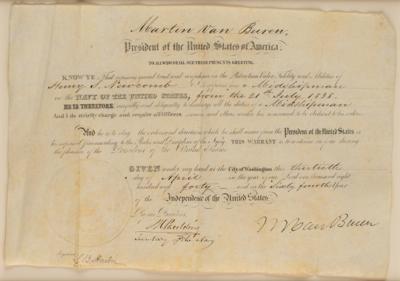 Lot #228 Martin Van Buren Document Signed as President