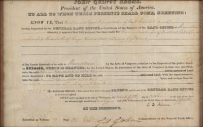 Lot #16 John Quincy Adams Document Signed as President - Image 1