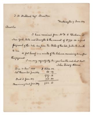 Lot #15 John Quincy Adams Autograph Letter Signed
