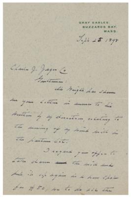 Lot #102 Grover Cleveland Autograph Letter Signed