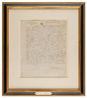 Lot #275 Roger Sherman Autograph Letter Signed - Image 2