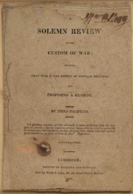 Lot #373 William Ellery Signed Booklet: 'Solemn Review of the Custom of War'