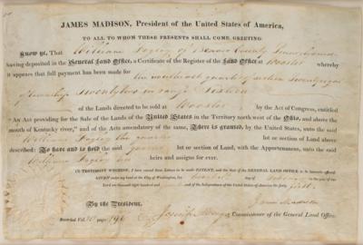 Lot #172 James Madison Document Signed as