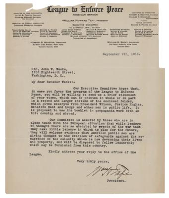 Lot #216 William H. Taft Typed Letter Signed