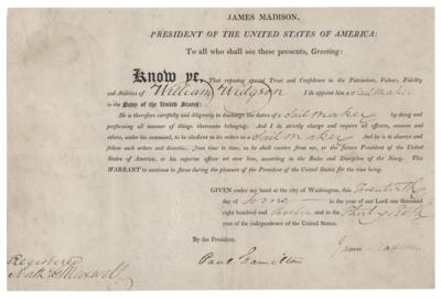 Lot #10 James Madison Document Signed as President - Image 1