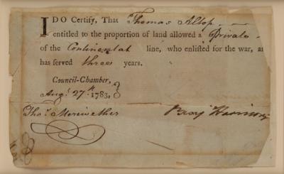 Lot #392 Benjamin Harrison Document Signed