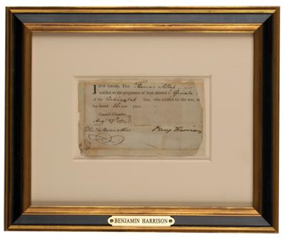 Lot #392 Benjamin Harrison Document Signed - Image 2