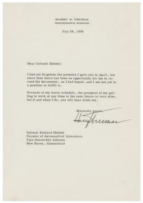 Lot #224 Harry S. Truman Typed Letter Signed - Image 1
