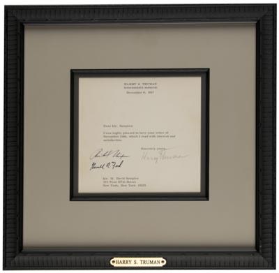Lot #225 Harry S. Truman, Richard Nixon, and Gerald Ford Typed Letter Signed - Image 2