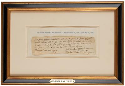 Lot #339 Josiah Bartlett Autograph Document Signed - Image 2