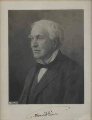 Lot #298 Thomas Edison Signed Photograph