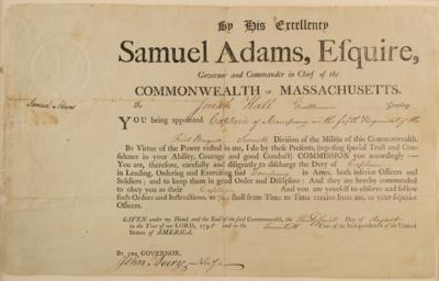 Lot #235 Samuel Adams Document Signed