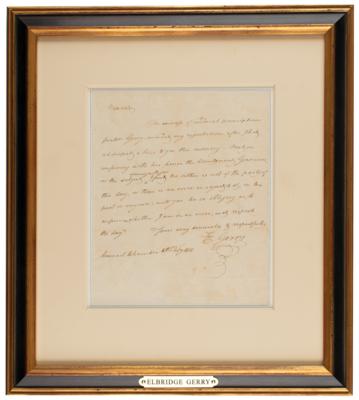 Lot #383 Elbridge Gerry Autograph Letter Signed - Image 2