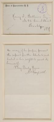 Lot #134 James A. Garfield Autograph Letter Signed - Image 2