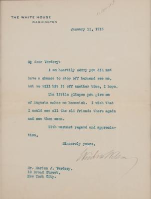 Lot #233 Woodrow Wilson Typed Letter Signed as