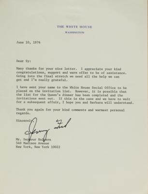 Lot #133 Gerald Ford Typed Letter Signed as President - Image 1