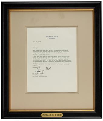 Lot #133 Gerald Ford Typed Letter Signed as President - Image 2