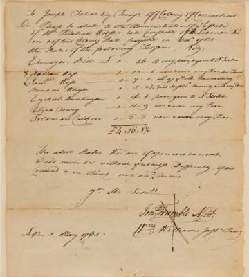 Lot #494 William Williams and Jonathan Trumbull Autograph Document Signed