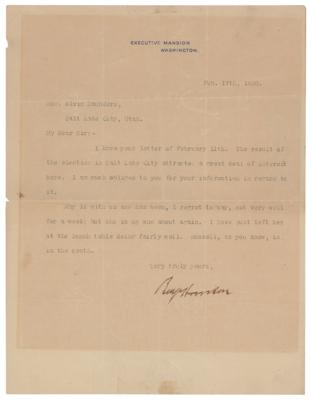Lot #146 Benjamin Harrison Typed Letter Signed as